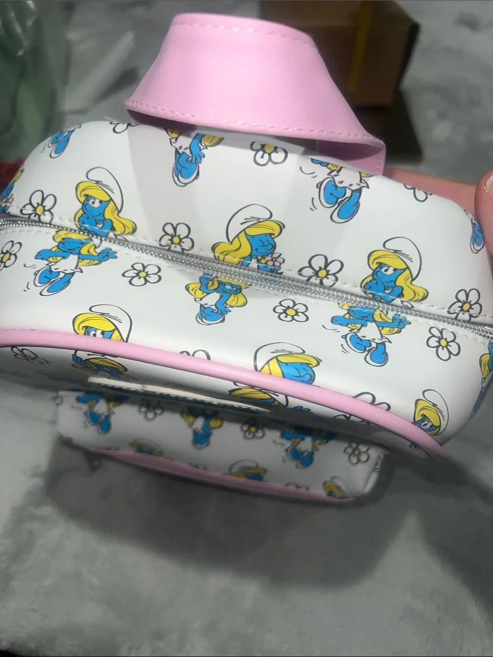 The Smurfs Smurfette Mini Backpack in White & Pink